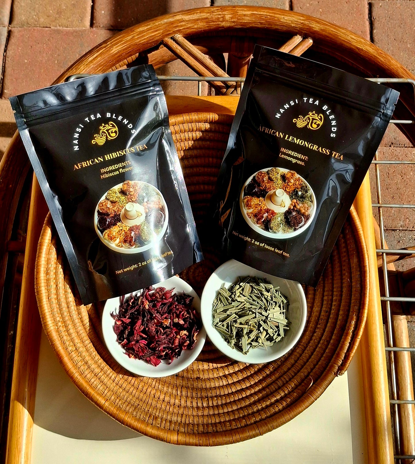 NANSI WELCOME RITUAL. African Hibiscus Tea, African Lemongrass Tea.